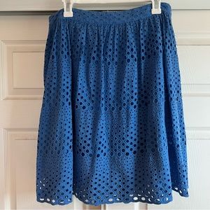 Tommy Hilfiger - Pleated, Eyelet Skirt - Blue - Size 12